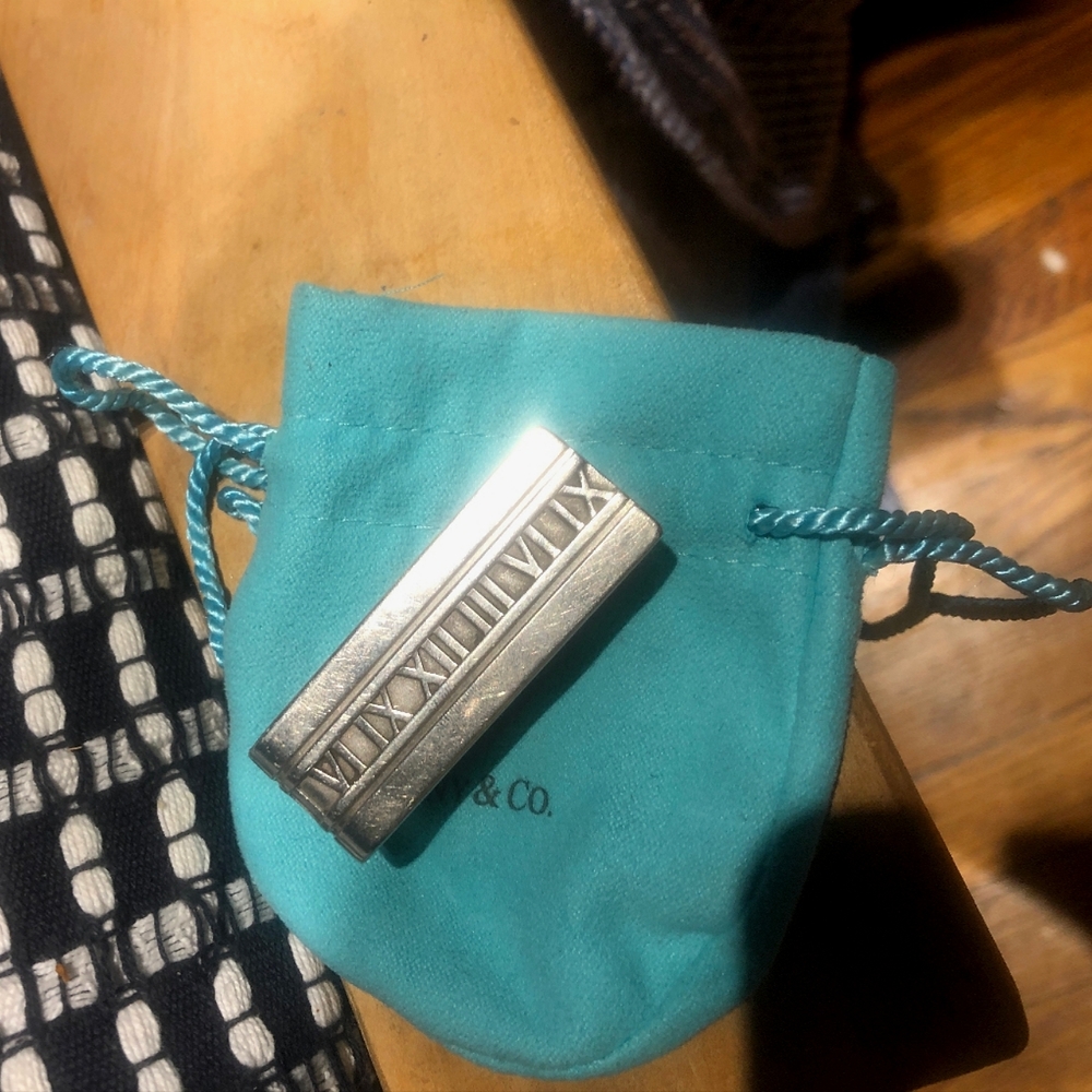 Double Money Clip - Tiffany & Co. Atlas 2004 - Sterling Silver - Roman Numerals